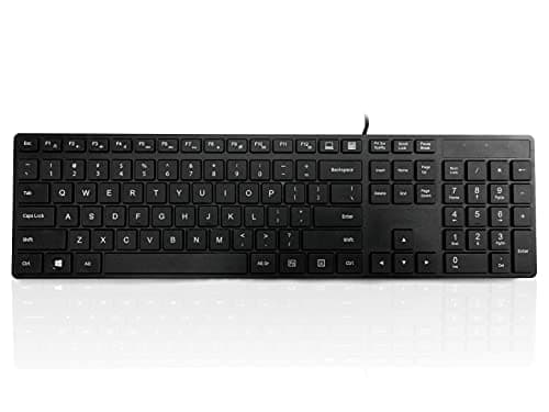 Image of Accuratus 301 - US Layout - USB Full Size, Super Slim Multimedia Keyboard with Square Modern Keys - Black