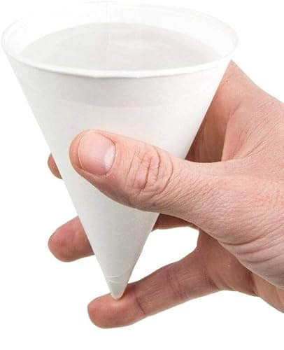 Image of Sunrise Packaging 5000 x Water Cones 4oz Cups – Biodegradable, Leakproof, White Paper Cone for Offices Work Schools Hospitals