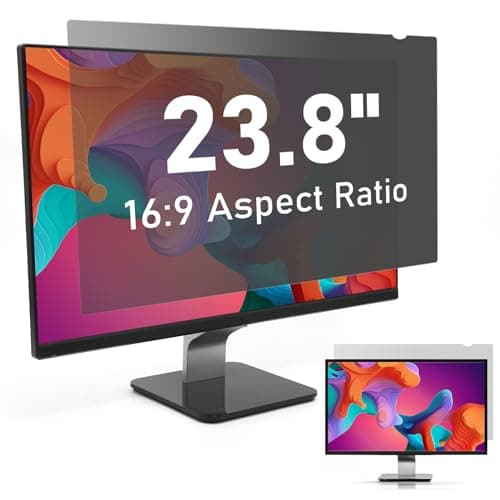 Image of SOPPY 23.8 inch Computer Privacy Screen Filter for 16:9 Widescreen Display, SOPPY PC Privacy Screen Filter, Anti Spy Anti-Glare Blue Light Blocking Screen Protector Film (WxH: 528mmx297mm)