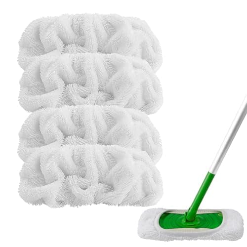 Image of AIDEA Reusable Microfibre Mop Refill Pads Compatible with Flash Speedmop-Washable Wet Pad Refills for Wet & Dry Use,Floor Cleaning Mop Head Pads Refills for Household Cleaning,Pack of 4