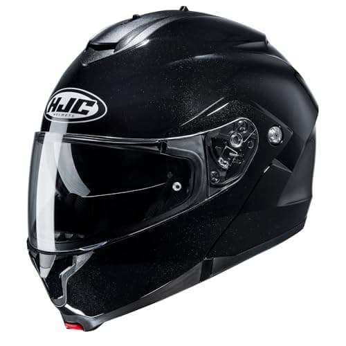 Image of HJC C91N Plain Modular Flip Front Motorcycle Helmet Gloss Black (M)