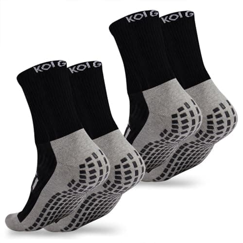 Image of Golf Socks Anti-Slip - Premium Cushioned Comfort, Arch Support, and Moisture-Wicking Technology. 2 Pack (UK 10-12, Black)