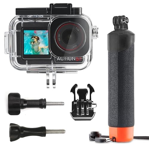 Image of FitStill 60M/196FT Waterproof Housing for DJI OSMO Action 5 pro/4/3, Waterproof Housing + Buoyancy Handle for Underwater Shooting DJI Action 5pro/4/3 Protective Accessories