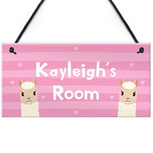 Image of RED OCEAN Novelty LLAMA Sign Personalised Bedroom Sign Gift For Girls Funny For Daughter
