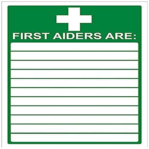 Image of V Safety First Aiders Sign - 200mm x 300mm - Self Adhesive Vinyl