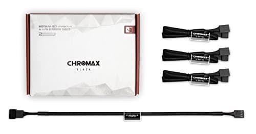 Image of Noctua NA-SEC1 chromax.black, 3-Pin/4-Pin Extension Cables (30cm, Black)