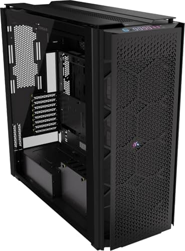 Image of CORSAIR 9000D RGB AIRFLOW Super Full-Tower PC Case – Fits up to 18x 120mm, 7x 140mm, or 4x 200mm Fans – InfiniRail™ Fan Mounting – iCUE LINK System Hub Included – No Fans Included – Black