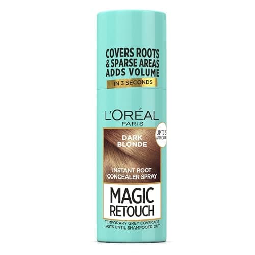 Image of L’Oréal Paris Magic Retouch Instant Root Concealer Spray, Quick Grey Coverage, Easy Application, Home, Salon Hair Dye or Hair Colour, Shade: Dark Blonde, 75ml