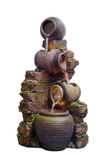 Image of Tranquility Compact Moroccan Pots Mains Powered Water Feature,Waterfall, Water Fountain, Garden Decoration, Garden Feature