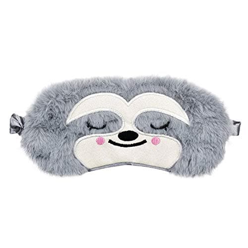 Image of Eye Mask for Sleeping, Ulife Mall Cute Sloth Funny Animal Soft Fluffy Plush Sleep Mask Novelty Blindfold Breathable Silk Eye Cover for Women Men Girls Kids Night Nap Travel Meditation - Sloth