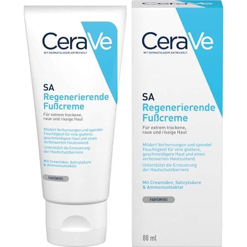 Image of CeraVe SA Renewing Foot Cream With Salicylic Acid & 3 Essential Ceramides, Exfoliating Treatment for Extremely Dry Rough Bumpy Feet, Fast-Absorbing, Dermatologist Developed, 88ml