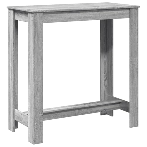 Image of vidaXL Grey Sonoma Bar Table - Kitchen, Pub, Bistro, Rectangular Engineered Wood, Easy Maintenance, 102x50x103.5 cm