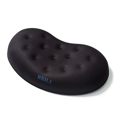 Image of BRILA Ergonomic Memory Foam Mouse Wrist Rest Support Pad Cushion for Computer, Laptop, Office Work, PC Gaming - Massage Holes Design - Wrist Pain Relief (Black Mouse Wrist Rest)