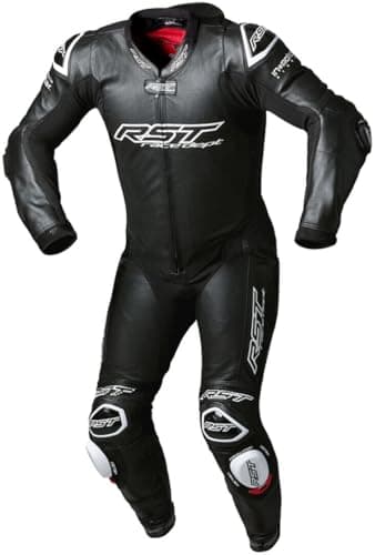 Image of RST V4.1 Evo Kangaroo Airbag One Piece Motorcycle Leather Suit, black/white, 2XL
