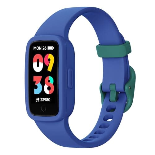 Image of BIGGERFIVE Vigor 3 Kids Fitness Tracker Watch, AMOLED Screen, No App or Phone Needed, 3ATM Waterproof, Heart Rate & Sleep Monitor, Pedometer & Step Counter Smart Watch for Boys Girls Ages 5-15 (Blue)