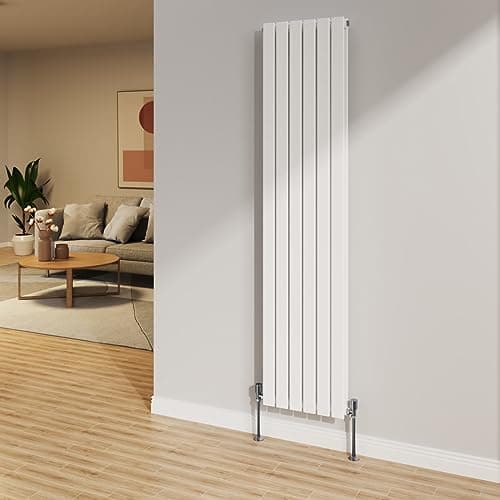 Image of NRG 1800x408mm Gloss White Radiator Vertical Flat Panel Bathroom Designer Double Rad Central Heating