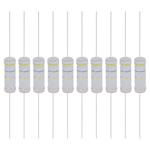 Image of YOKIVE 10 Pcs 4.7 Ohm 5 Watts Metal Oxide Film Resistor, 5% Tolerance Resistor Axial Lead | Flame Proof for DIY Electronic Circuits, Audio-Video Projects