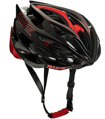 Image of AWESpeed™ Bike Helmet Road Helmet Adult Mens Womens 58-61cm Bicycle Helmet Black/Red Large Adjustable Lightweight Enduro/Freeride *AWE 5 year Crash Replacement Policy, CE-EN 1078:2012:A1:2012 standard