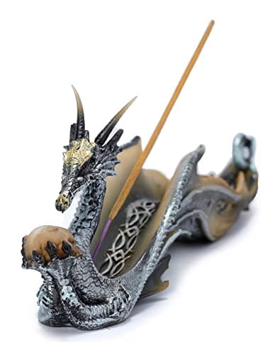 Image of Puckator Shimmering Dragon Incense Holder - Zen Meditation Gifts - Incense Holders For Sticks - Spiritual Gifts - Incense Burner - Dragon Gifts For Men And Women - Fantasy Ashcatcher - Resin