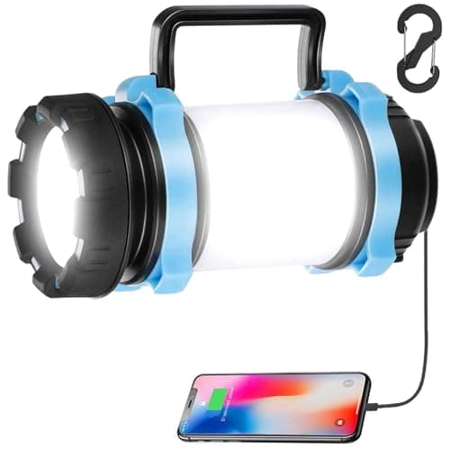 Image of Camping Lights,Rechargeable LED Torch,1000 Lumen Outdoor Spotlight Searchlight, High Power Camping Lantern for Tents, Hiking, Fishing, Power Cut, Emergency