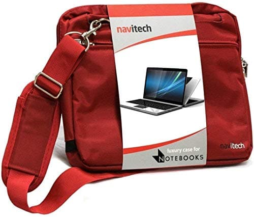 Image of Navitech Red Sleek Premium Water Resistant Laptop Bag - Compatible with The Dell Precision 7550 15.6" Mobile Workstation