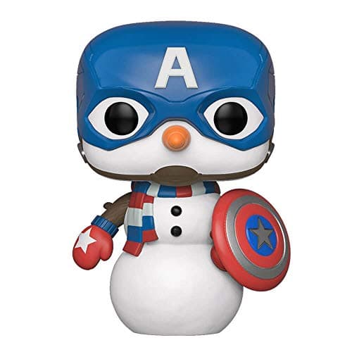Image of Funko POP! Bobble Marvel: Holiday - Captain America - Collectable Vinyl Figure - Gift Idea - Official Merchandise - Toys for Kids & Adults - Movies Fans - Model Figure for Collectors and Display