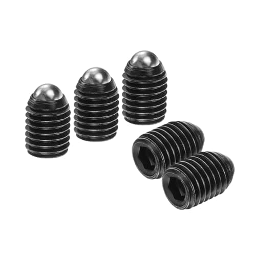 Image of sourcing map 5pcs Screw Thread Ball Plunger M12 x 16mm High Carbon Steel Hex Socket Spring Plunger Ball for Lubrication Pneumatic Tools, Black