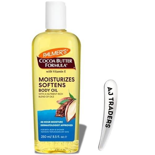 Image of Palmer’s Cocoa Butter Formula Moisturising Body Oil 250ml with Vitamin E and Cosmetic Spatula– Fast-Absorbing, Non-Greasy Hydration for Dry.
