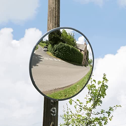 Image of The Workplace Depot Convex Safety Mirror for Driveways, Traffic, Outdoor - Weatherproof Acrylic 30cm Diameter Face