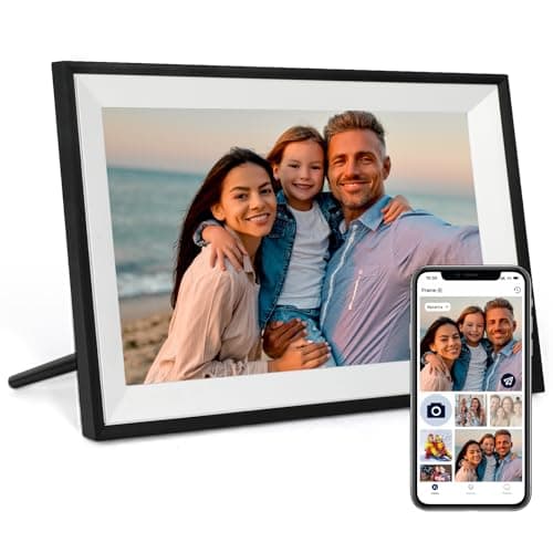 Image of Digital Picture Frame 10.1 Inch Large Digital Photo Frame with 1280 * 800 IPS Full HD Touchscreen, Humblestead 32GB WiFi Smart Frame Share Photos and Videos via AiMOR App, Black