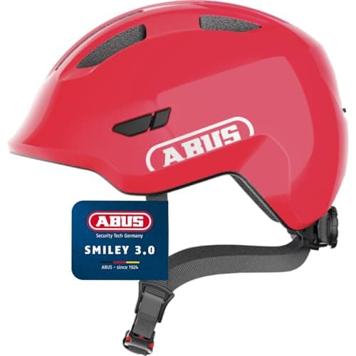 Image of ABUS Smiley 3.0 children's helmet - bike helmet with a low fit, child-friendly designs & space for a pigtail - for girls and boys
