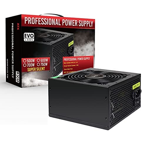 Image of EVO LABS BR600-12BL E-600BL 600W 120mm Black Silent Fan PSU - (Components > Power Supplies PSU) +)