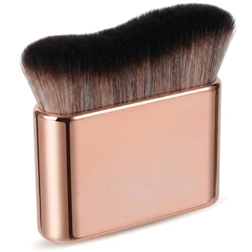 Image of Self Tan Brush Soft Brush Portable Self Tanning Brush Self Tanner Face Brush For Body & Leg Makeup（Rose Gold）