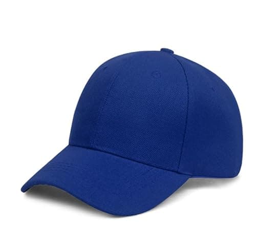 Image of Men's Baseball Cap, Unisex Adjustable Baseball Cap Polo Golf Style Sports Sun Hat for Women's Men's Royal Blue