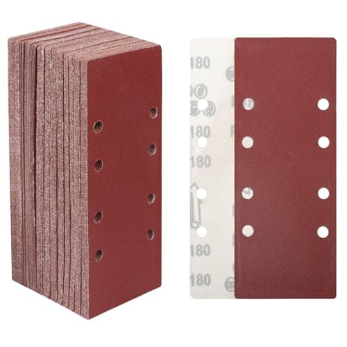 Image of STEBRUAM 30 Pieces Sanding Sheets 93 x 230mm,180 Grits Hook and Loop Sandpaper,Sanding Pads Assorted Fit Sander for Polishing Rust Removal