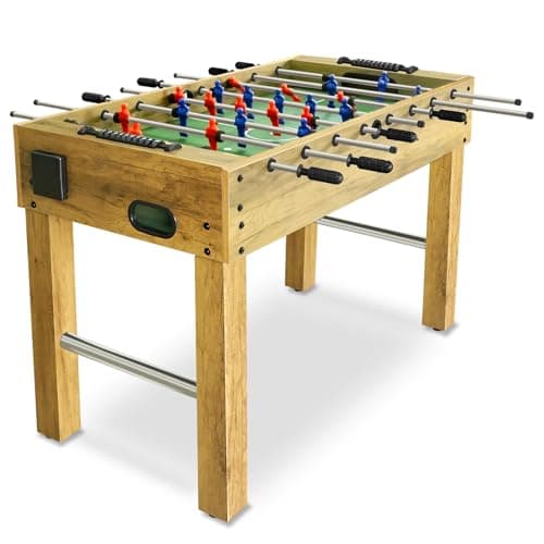 Image of Hyner 48 Inch Football Table, Freestanding Wooden Foosball Table for Home Game Room, Indoor Family Entertainment Center for Kids and Adults