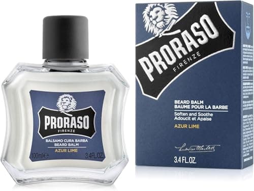 Image of Proraso Beard Balm, Azur Lime, 100ml, Fresh Scented Beard Balm for Men, Softens, Protects, Conditions and Eases Itching and Discomfort, Made in Italy