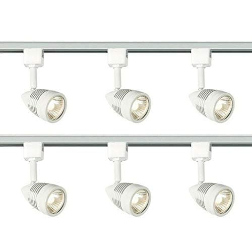 Image of 3M 3 Meter Single Circuit Track Length 6 Spot Light Modern Straight Bar Ceiling Spotlight Fitting White Finish Office Kitchen Shop Display Decorative Spot Lighting Energy Saving