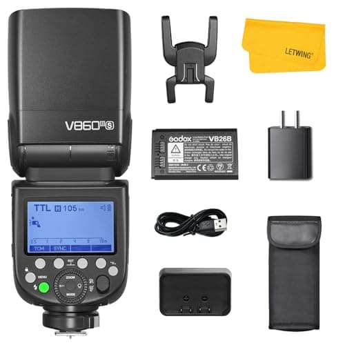 Image of Godox Ving V860III-S V860IIIS Flash, 2.4G HSS Wireless Transmission HSS 1/8000s, High Performance Li-ion Battery Speedlight TTL Camera Flash Compatible for Sony DSLR Camera