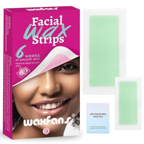 Image of 60 Count Wax Strips for Face & Body, Waxing Strips for Face, 40 Facial Wax Strips+20 Body Waxing Strips+4 Calming Wipes, Compact Design -Quick Hair Removal for Brows, Lip, Chin,Bikini, Underarms Pink