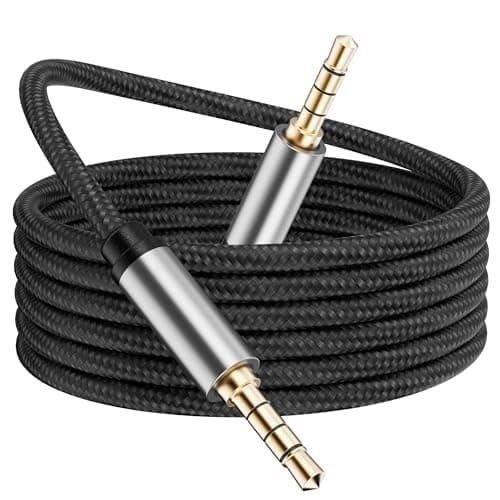 Image of DnGeky Male to Male Audio Cable 2M,3.5mm 4 Pole Nylon Braided Stereo Aux Cable,Auxiliary Cable,Aux Cord for Headphones, PS4,phone, Tablets, Headset, PC, Laptop and More(2M/6Ft)