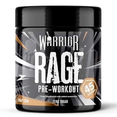 Image of Warrior Rage Pre Workout Powder 392g (45 Servings) – 300mg Caffeine High Stim Energy Drink Supplement + Beta-Alanine, Creatine, BCAA, Taurine, Citrulline & Arginine AAKG for Muscle – Krazy Cola