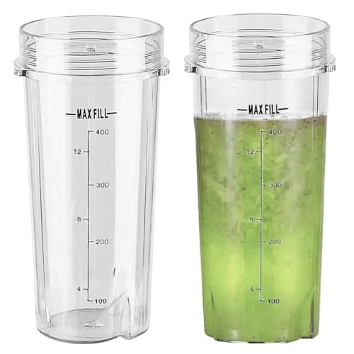 Image of 470ml Cup for Ninja 700W Slim Blender QB3001UKS, Also Fit the Ninja BL770 BL780 BL660 BL740 BL810, 2 Pack 16oz Ninja Smoothie Maker Cup Replacement Spare Parts
