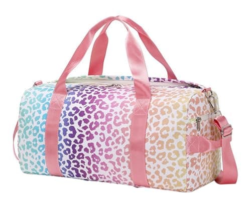 Image of SellerFun Teens Women Travel Bag Girls Gym Duffle Bag Sports Ballet Bag with Shoe Compartment(Leopard Print,23 Liters)