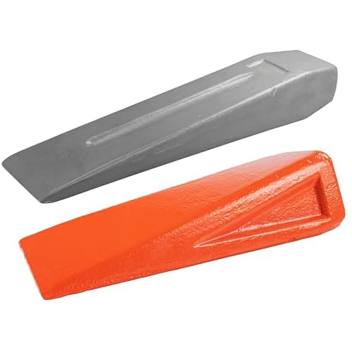 Image of Log Splitting Wedges Set – 2 Pack Heavy Duty Steel, 2.5 kg Twist Wedge & 1.5 kg Traditional Splitting Wedge