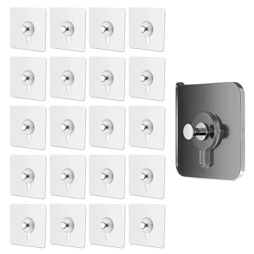Image of KinetiCore 3.5 Rated 20Pack Self Adhesive Picture Hooks, No Drill Damage Free Sticky Wall Hangers, 10KG Heavy Duty for Photo Frames Mirrors Wall Decor Home Office
