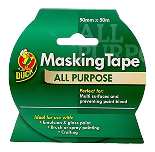 Image of Duck Tape All Purpose Masking Tape 50mm x 50m, indoor painting and decorating for multi surfaces prevent paint bleed