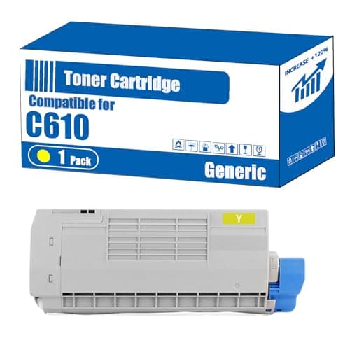 Image of Compatible for Okidata OKI C610 Toner Cartridge C610 Printers, High Yield 8000 Pages, Accurate Imaging Rich Colors (1 Pack Yellow)