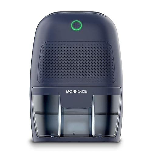 Image of MONHOUSE Dehumidifier 600ml Portable, Compact & Quiet Moisture Absorber - Mini Air Dehumidifier for Home, Bedroom Damp, Car, Office, Garage, Caravan & Basement - Electric Mould Remover - Navy