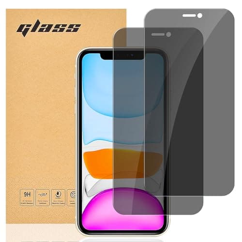 Image of gueche Privacy Screen Protector for iPhone XR and iPhone 11, Anti Spy Tempered Glass Film,2-Pack,[Anti-Spy][Impact-Resistant][Anti-Scratch]